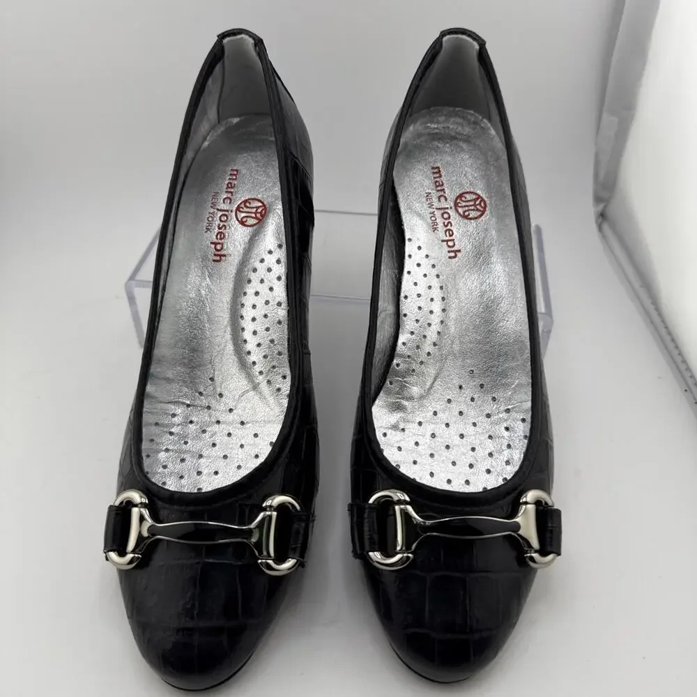 Marc Joseph‎ New York Womens Madison Croco Pumps Black EU 36 US 5.5-6 NEW